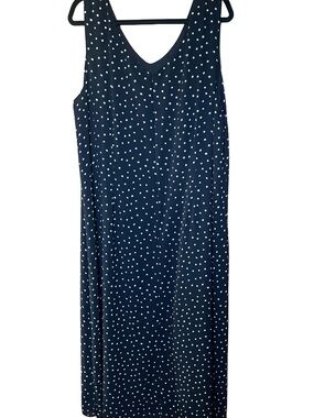 Black Polka Dot Sleeveless Maxi Dress